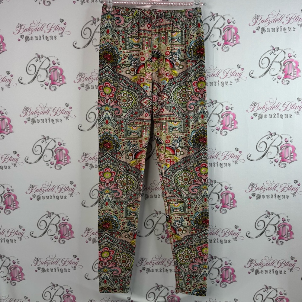 Always tights leggings pants paisley floral print rainbow Patterned Bottoms